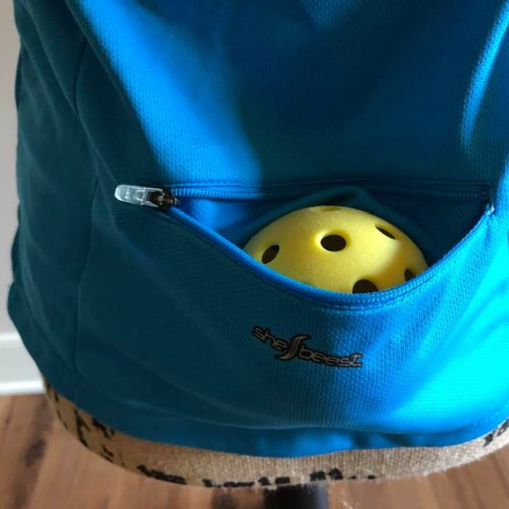 Shebeest Cycling Tennis Pickleball Golf Top w/Back Pocket